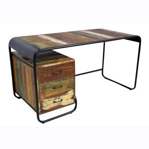 Industrieel bureau met drie lades 150 cm LAATSTE SHOWROOM MODEL !