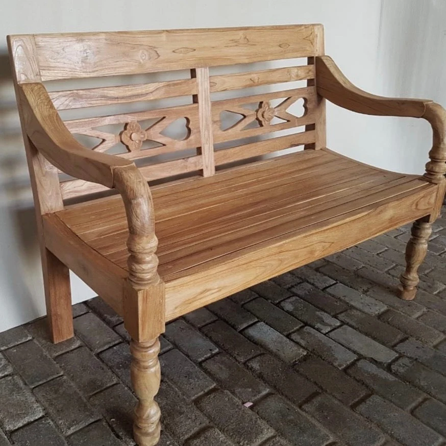 Tuinbank Station Kasar | Naturel Teakhout - Afbeelding 3