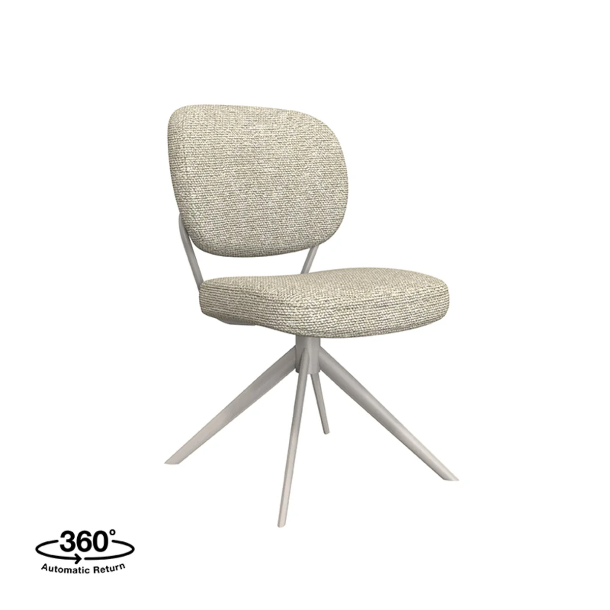Eetkamerstoel Geneva | Naturel Bouclé | Taupe Onderstel - Afbeelding 3