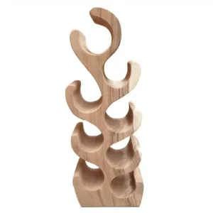 Suar houten wijnrek staand / Wijnfleshouder 70 cm hoog