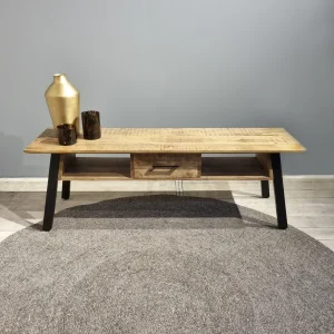 Mango tv meubel met een lade en twee open vakken 150 cm