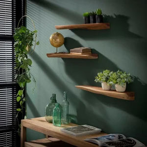 3x Wandplank Edge | Massief Acacia Naturel