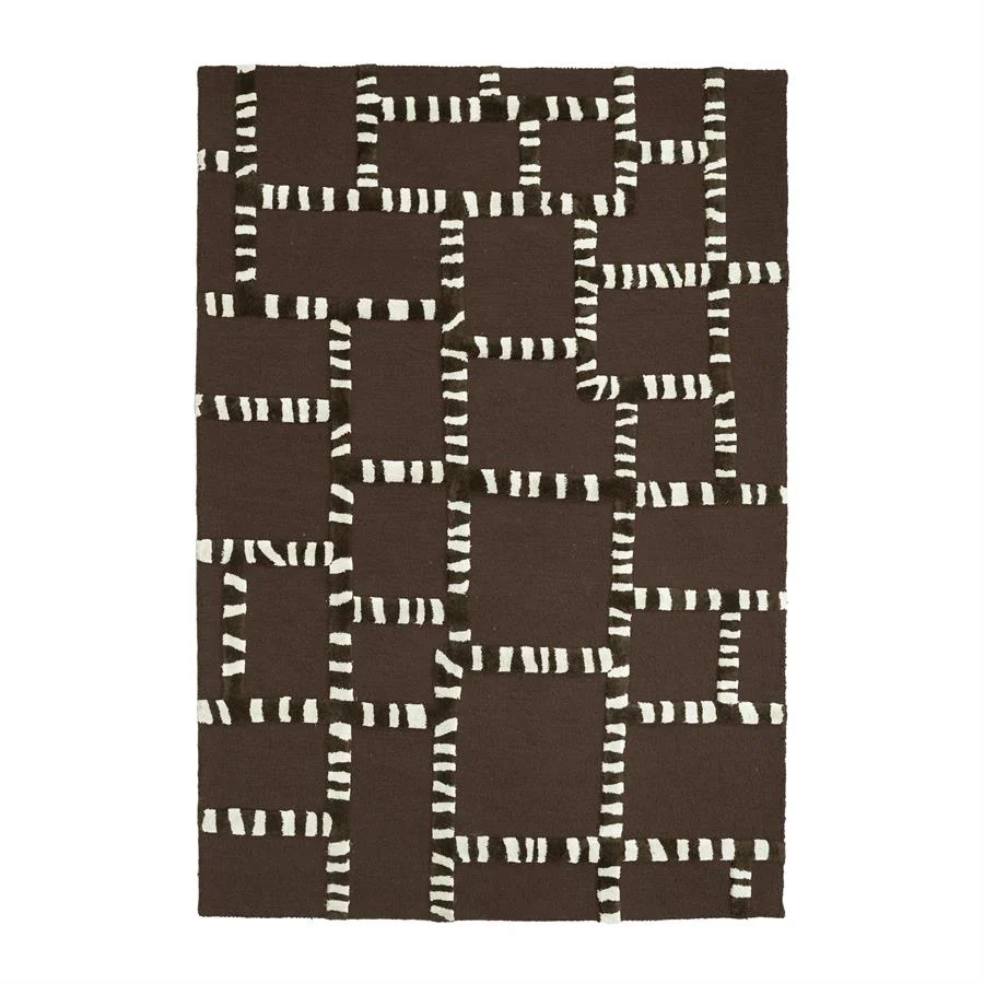 Vloerkleed StripeScape | Bruin Wol & Viscose - Afbeelding 3