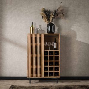 Wijnkast Portland | Naturel Acaciahout