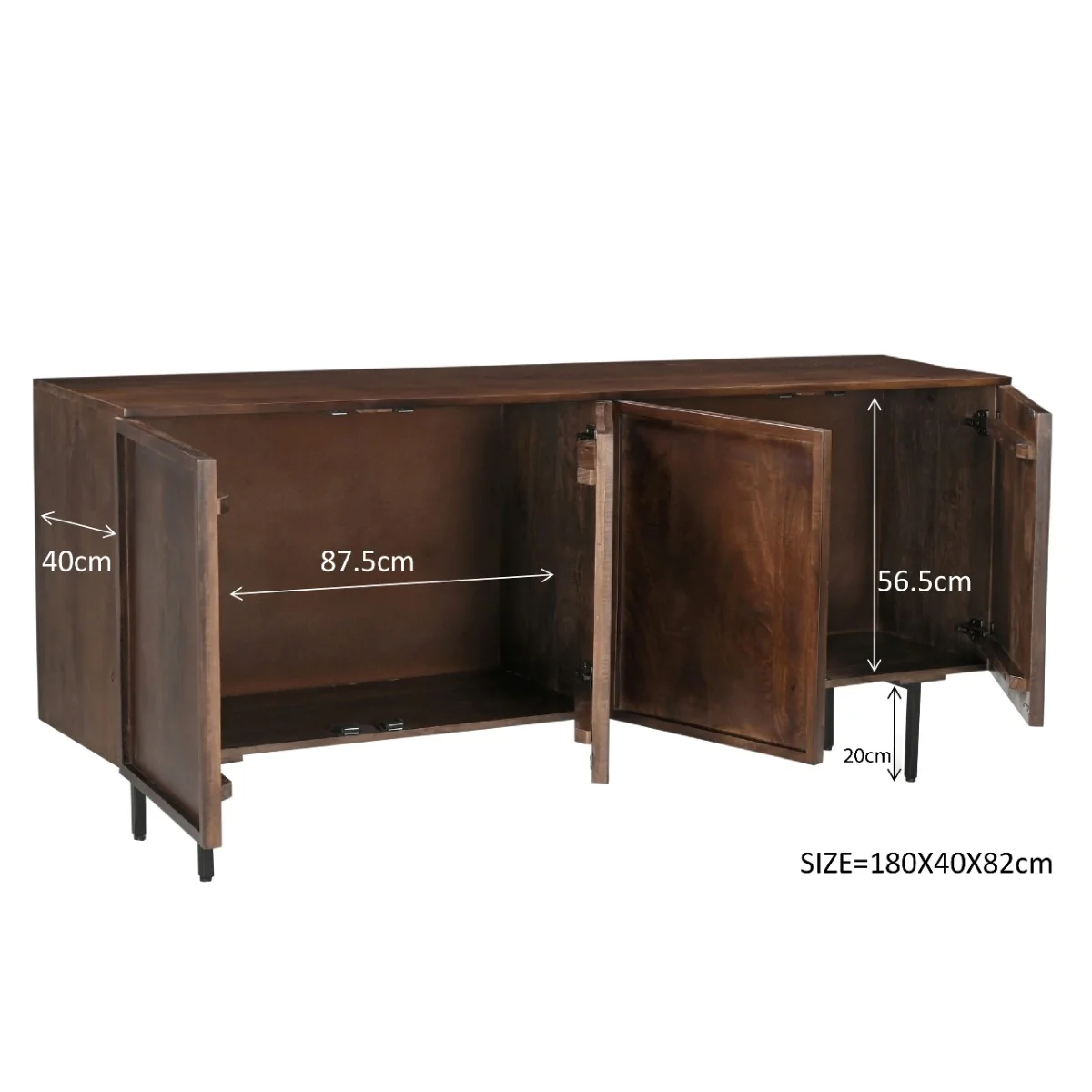 Dressoir Elan | Bruin Mangohout - Afbeelding 8
