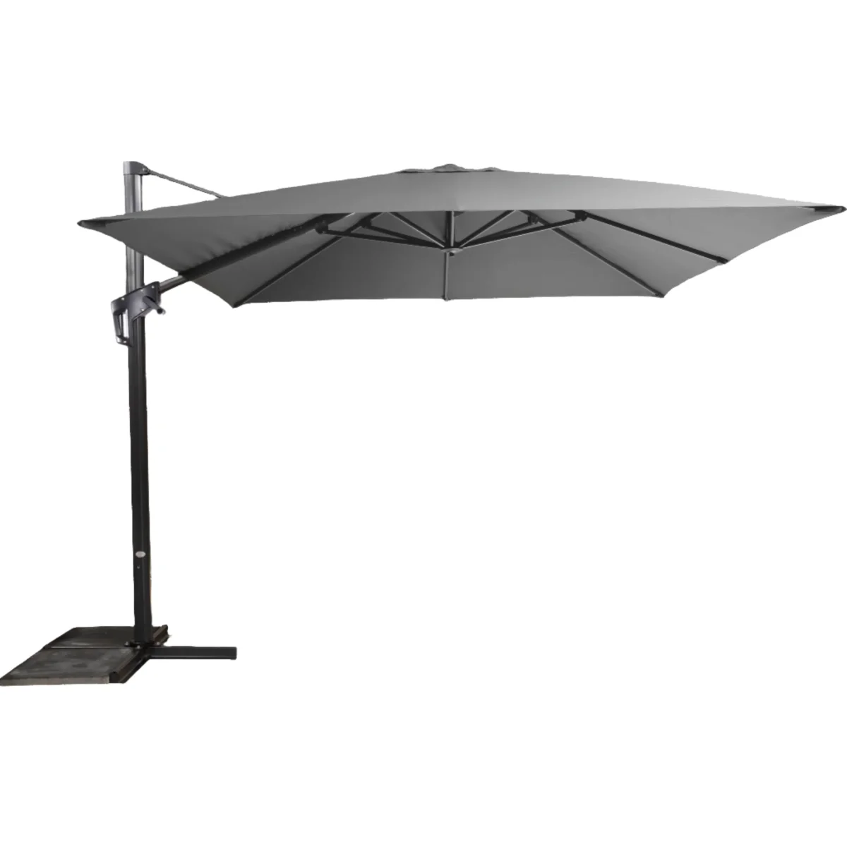 Zweefparasol Virgo | Grijs | Zonder Volant | 3 x 3 Meter | Vierkant | Magazijn leegverkoop - Afbeelding 2