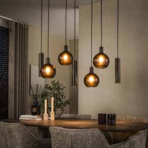 Hanglamp Sfera Tricolore | 7 lichts | Sienna Bruin Frosted