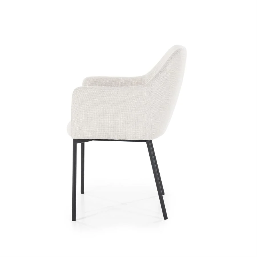 Eetkamerstoel Paul | Beige Polyester | Met Armleuning - Afbeelding 8