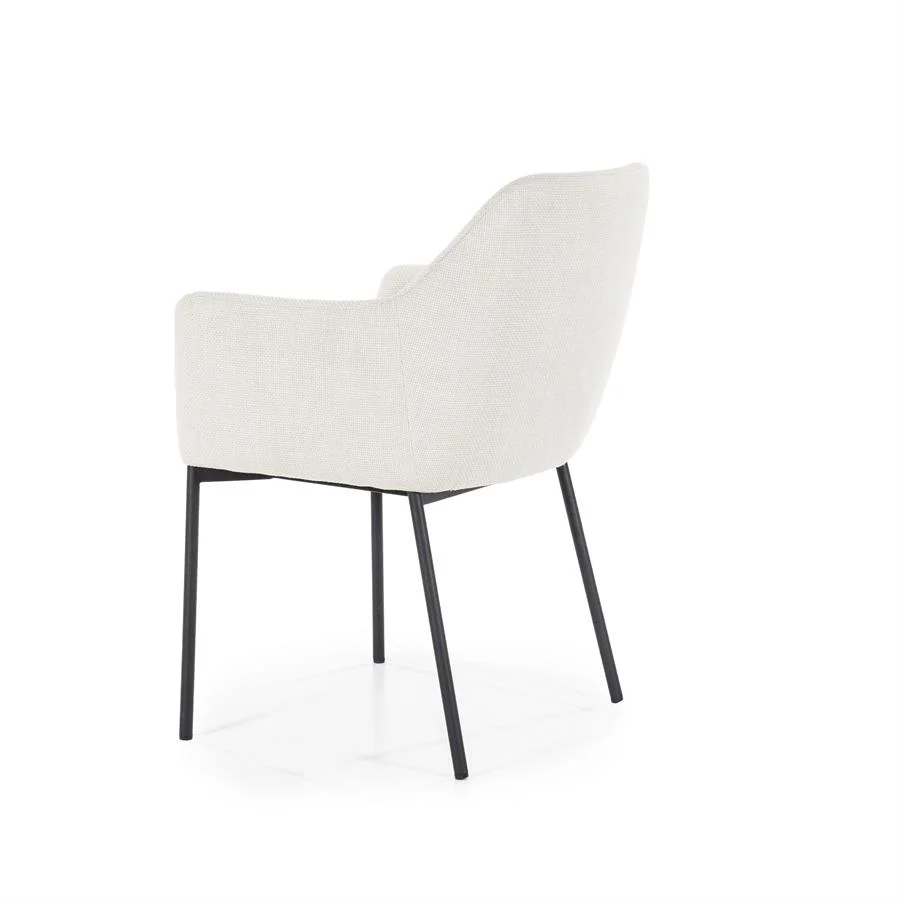 Eetkamerstoel Paul | Beige Polyester | Met Armleuning - Afbeelding 9