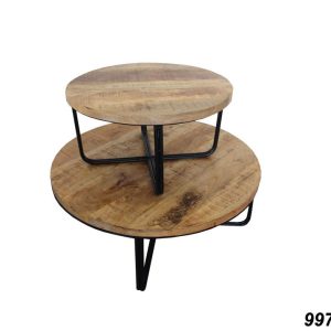 Mango salontafeltjes rond set van 2