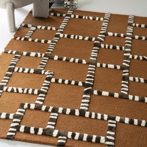 Vloerkleed StripeScape | Caramel Wol & Viscose