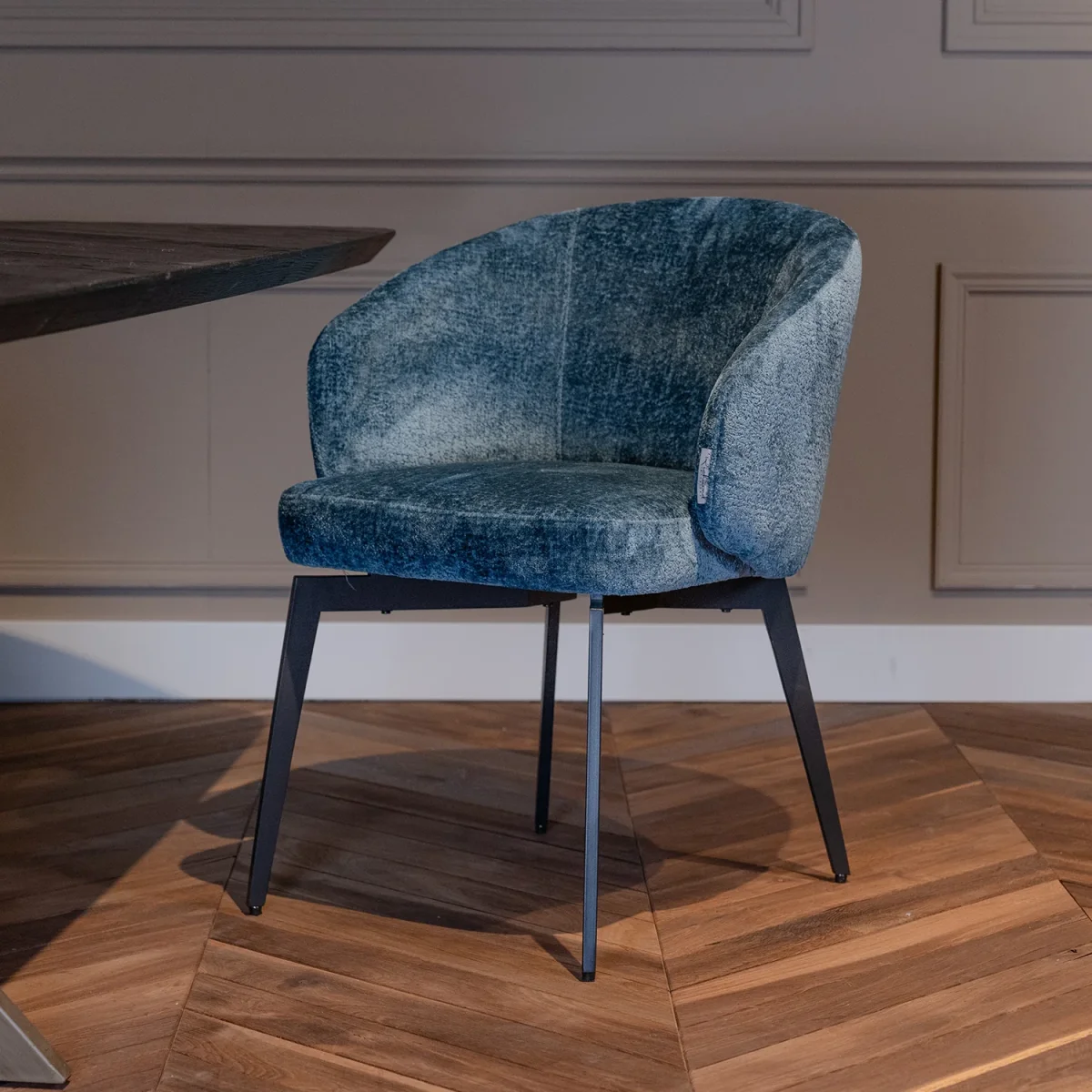 Eetkamerstoel Amphara | Blue Chenille - Afbeelding 2