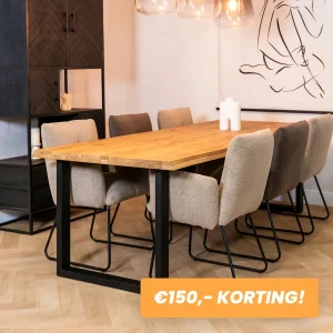 Eettafel Thorben | Eikenhout | Geolied | Magazijn leegverkoop