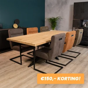 Eettafel Thorben | Eikenhout | Basic | Magazijn leegverkoop