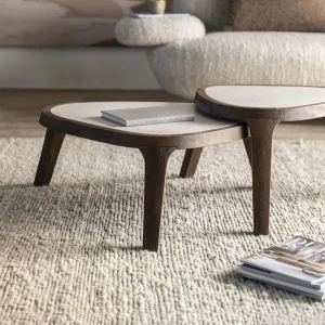 Salontafel Fred | Bruin Mango hout & Botticino marmer