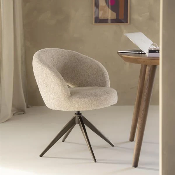 Eetkamerstoel Alissa | Beige Stof - Afbeelding 2