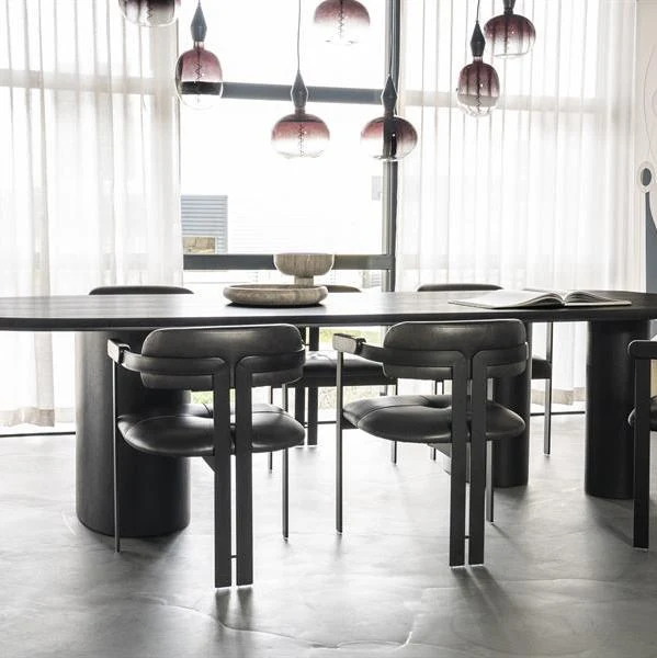 Eettafel Walter | Zwart Eiken Fineer | Deens Ovaal - Afbeelding 2