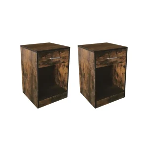 VDD – Nachtkastje – Nachtkastje set van 2 – Nachtkastjes – Nachtkastje bruin – Nachtkastje hout – Nachtkastjes bruin