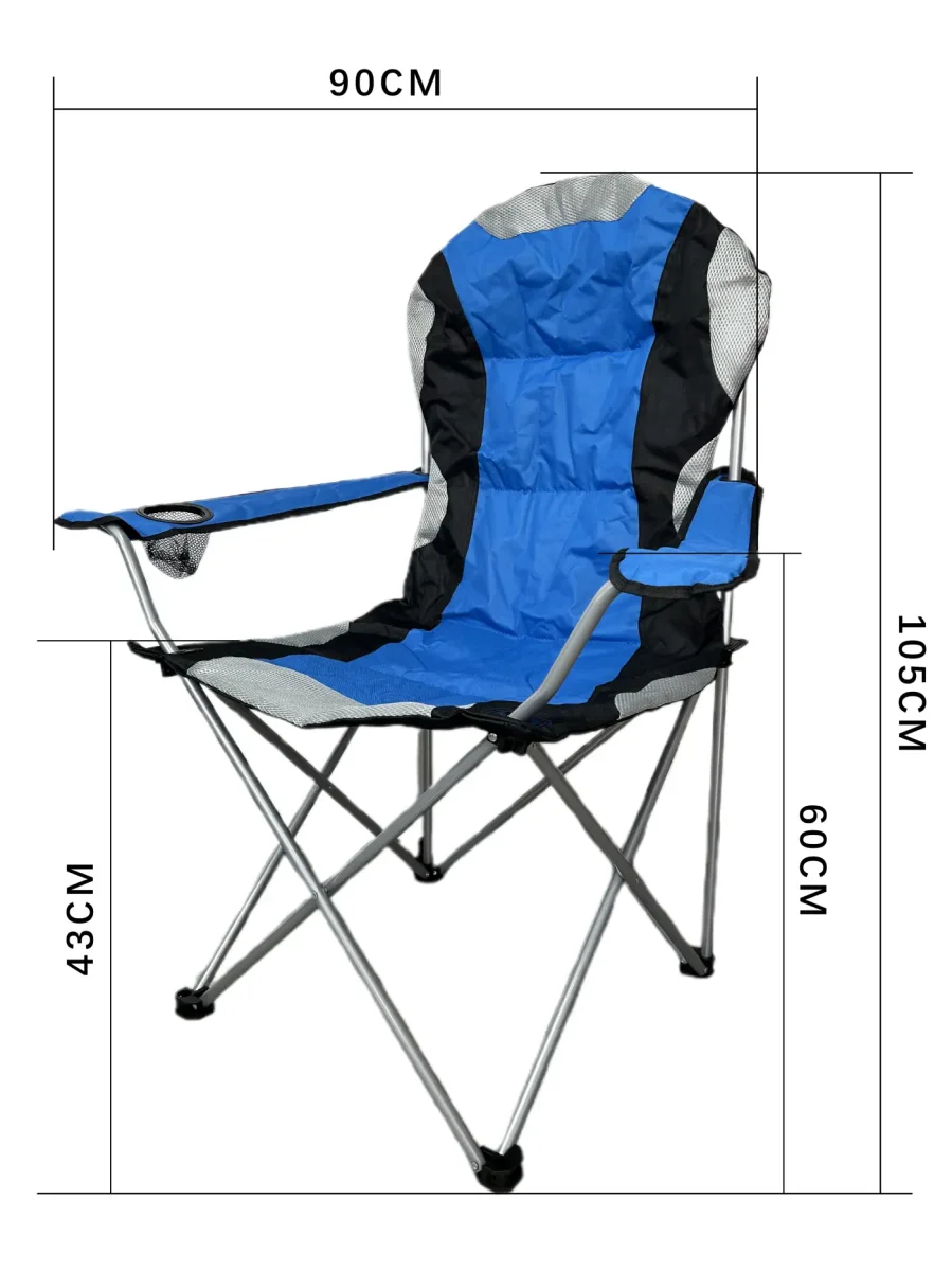 VDD – campingstoel – vouwstoel – campingstoel opvouwbaar – camping stoel – campingstoelen – campingstoel opvouwbaar – opvouwbaar – bekerhouder – blauw - Afbeelding 5