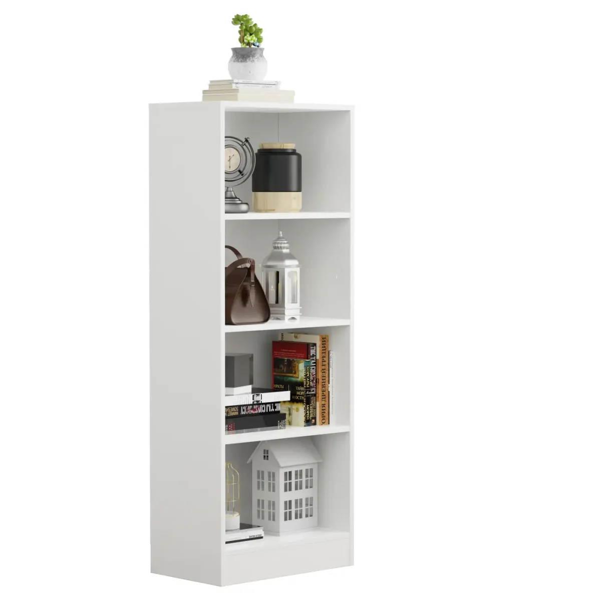 VDD – Vakkenkast – Vakken Kast – Vakkenkast Open – Wandkast – Vakkenkast Wit – 50x30x130 cm – Wit - Afbeelding 4
