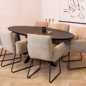 Eettafel Vigo | Eikenhout | Zwart | Magazijn leegverkoop
