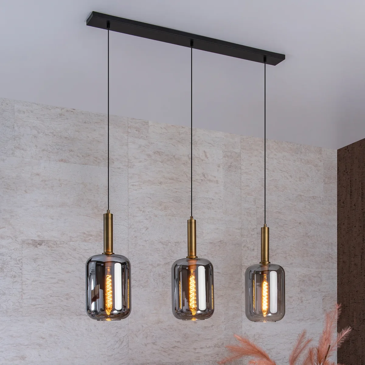 Hanglamp Joanet | 3 Lampen | Fumé - Afbeelding 2