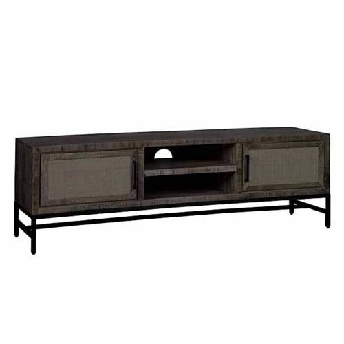 TV-Meubel Carini | Zwart Mangohout - Afbeelding 3