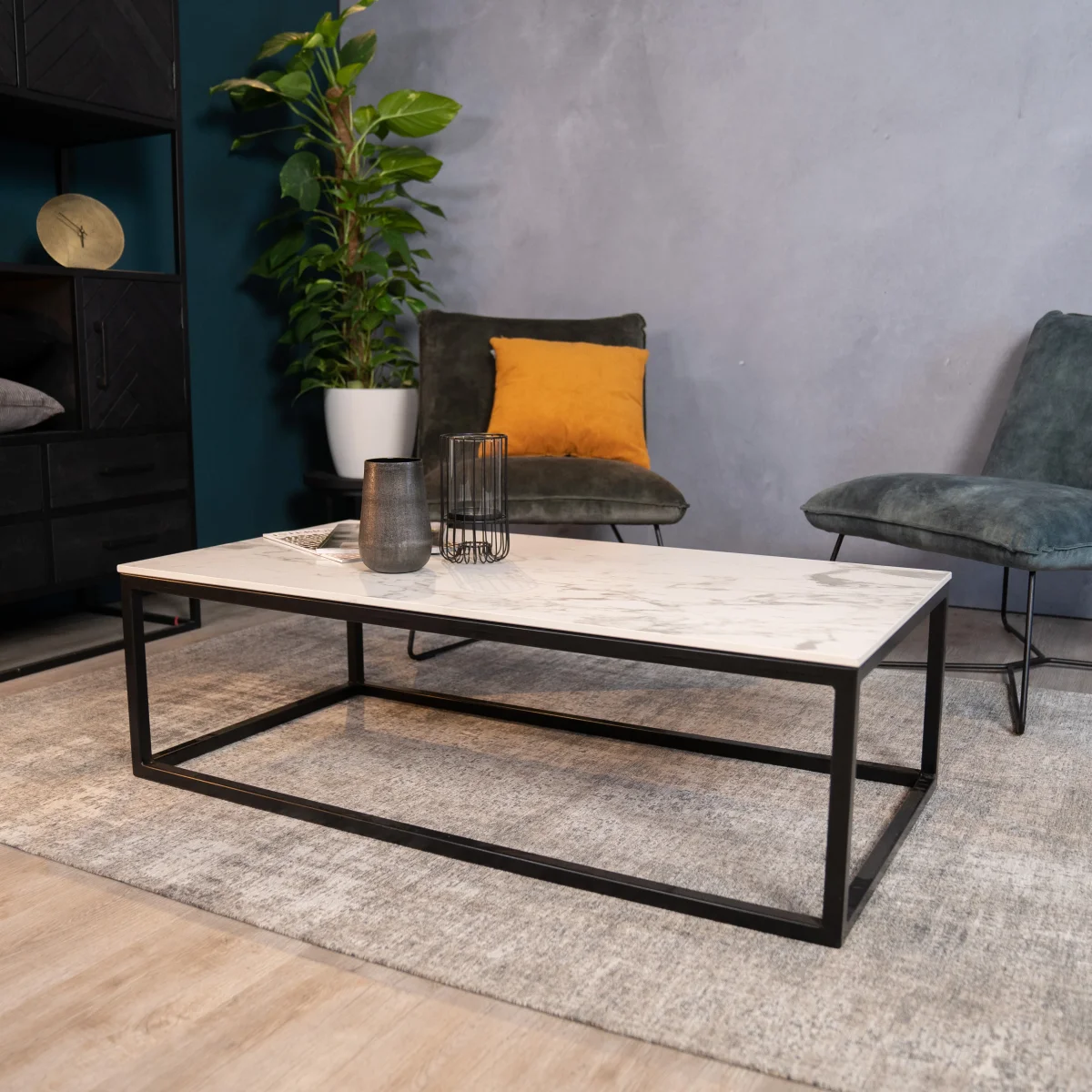Marmeren Salontafel 120x60 Mat Wit - Afbeelding 4