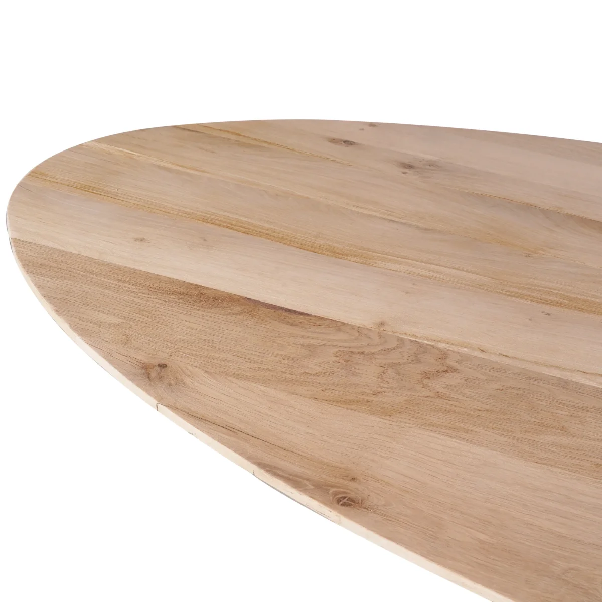 Eiken eettafel Ferris Naturel | Ovaal | Onderstel Zwart - Afbeelding 4