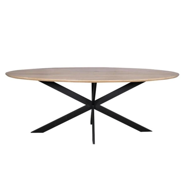 Eiken eettafel Ferris Naturel | Ovaal | Onderstel Zwart - Afbeelding 5