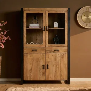 Vitrinekast Britt | 115 cm | Naturel Mango