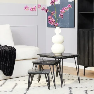 Salontafel Jala | Set van 3 | Zwart Marmer