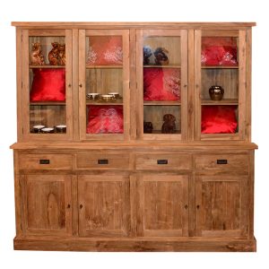 Sanur recycled teak vitrinekast 200 cm