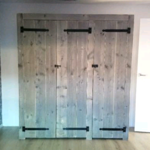 Steigerhouten kledingkast Grey Wash