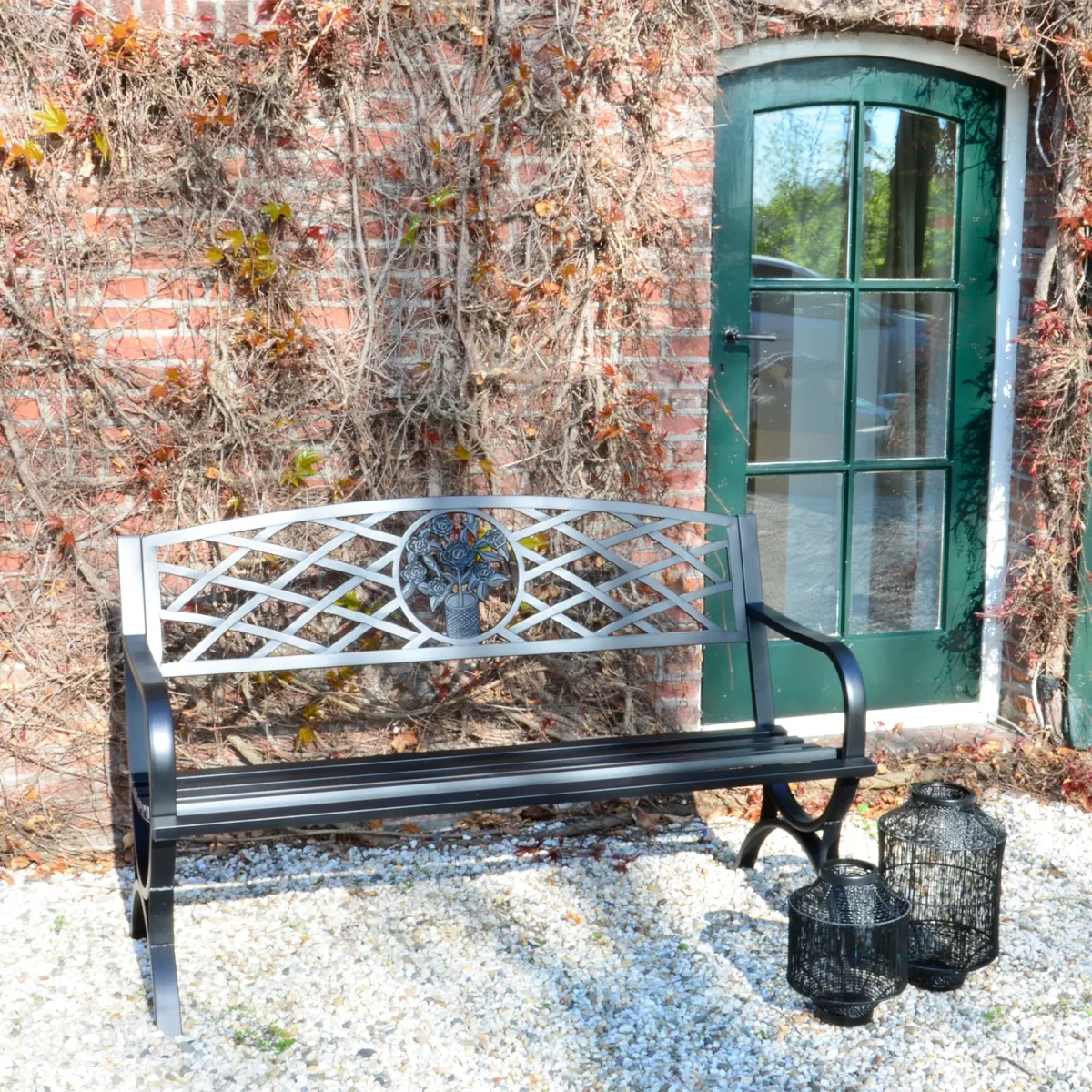 Tuinbank Oxford | Zwart Metaal - Afbeelding 4