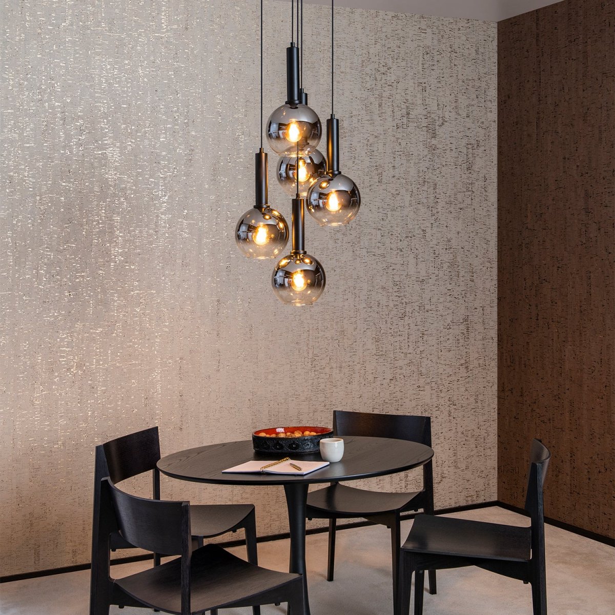 Hanglamp Marius | 5 Lampen | Ø 55 cm | Zwart - Afbeelding 2