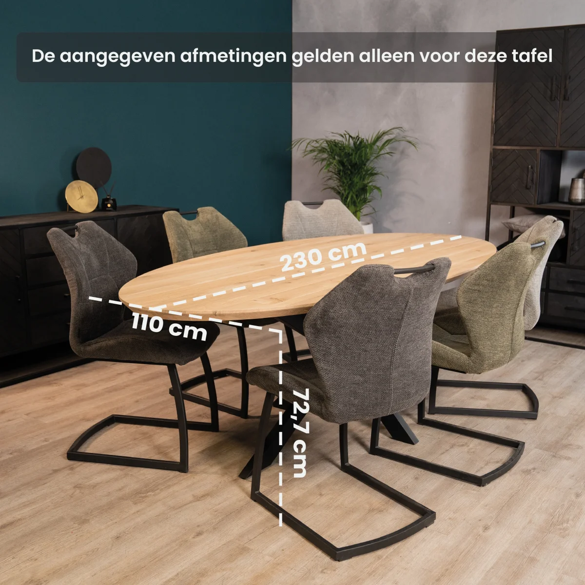 Eettafel Vigo | Eikenhout | Basic | Magazijn leegverkoop - Afbeelding 3