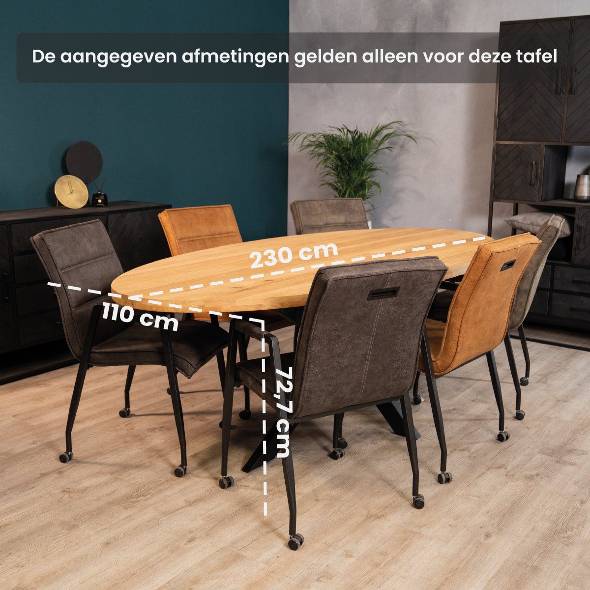 Eettafel Vigo | Eikenhout | Geolied - Afbeelding 3