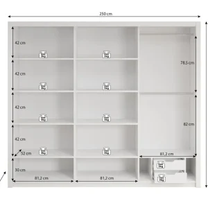 Kledingkast Vasto 250 Zwart