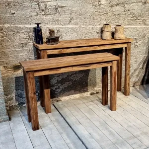 Bridge teak sideTable 120 Set van 2