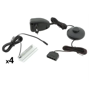 LED Wit 4 clips – Glasplaat