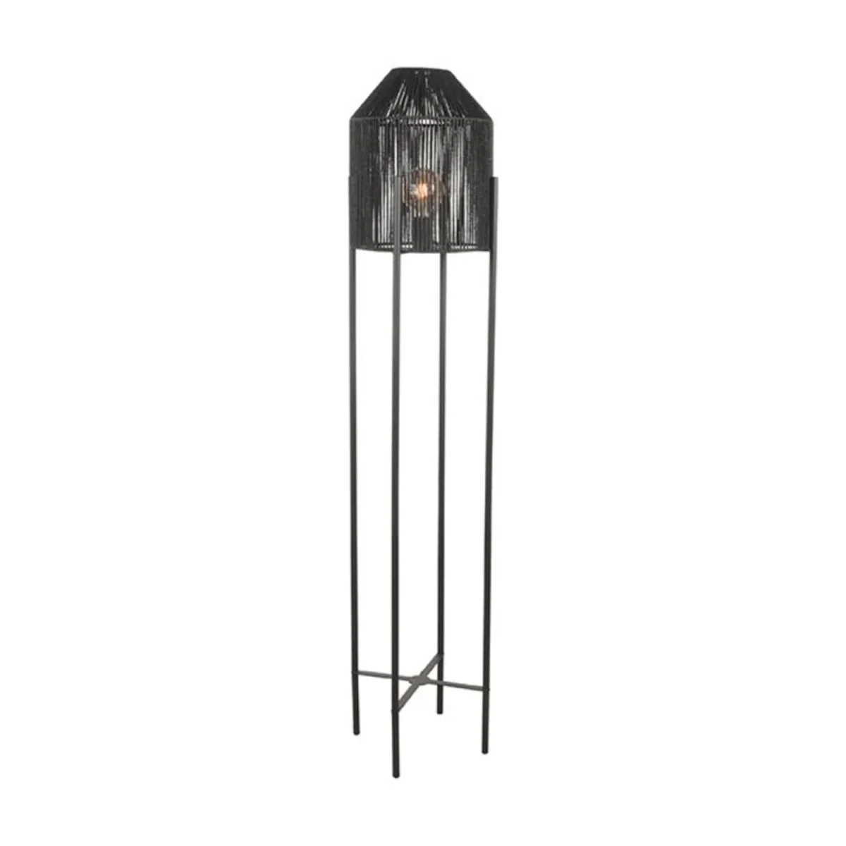 Vloerlamp Ibiza | Zwart Jute - Afbeelding 3