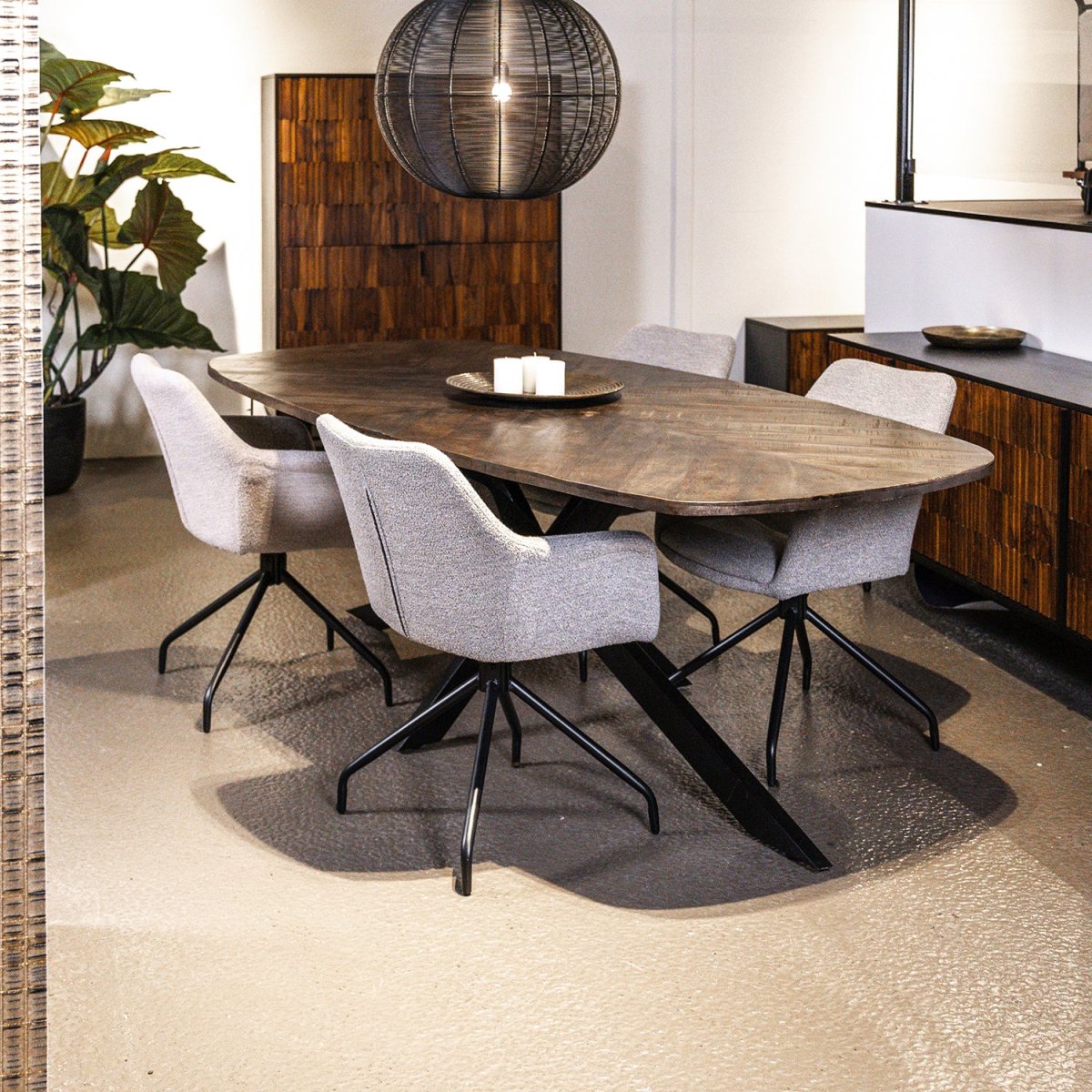 Eettafel Silvi | Bruin Mangohout - Afbeelding 5