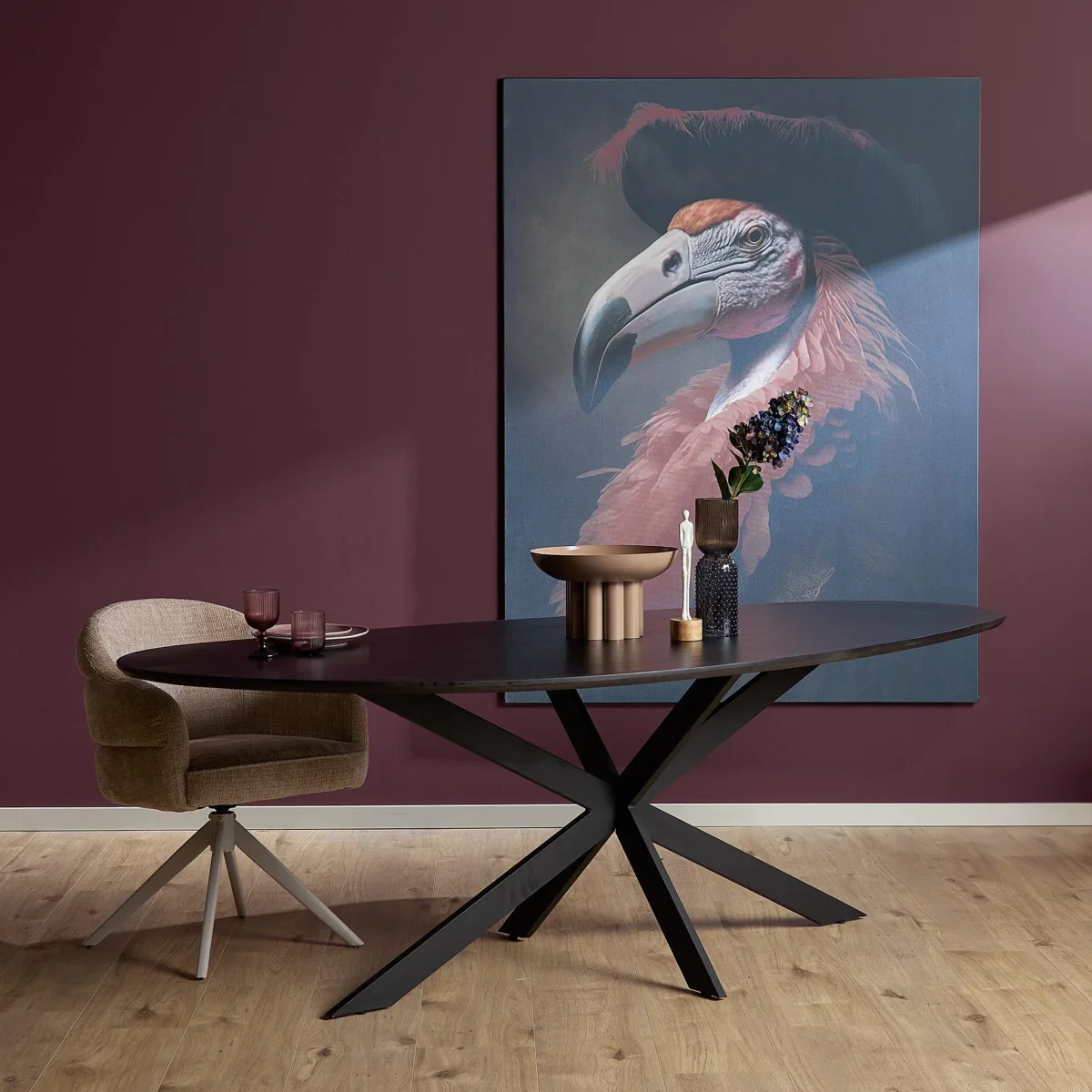 Eettafel Cloud | Organisch | Zwart Eikenhout - Afbeelding 2