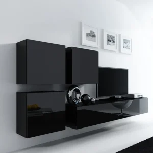 Tv-wandmeubel Ziggy Zwart