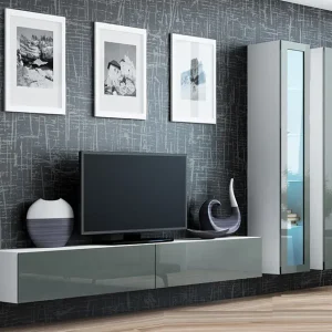 Tv-wandmeubel Barbera Wit / Grijs