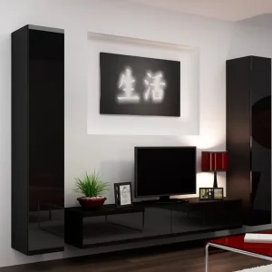 Tv-wandmeubel Sarona zwart