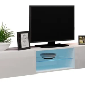 Tv-meubel Bobbie 180 Glas Wit